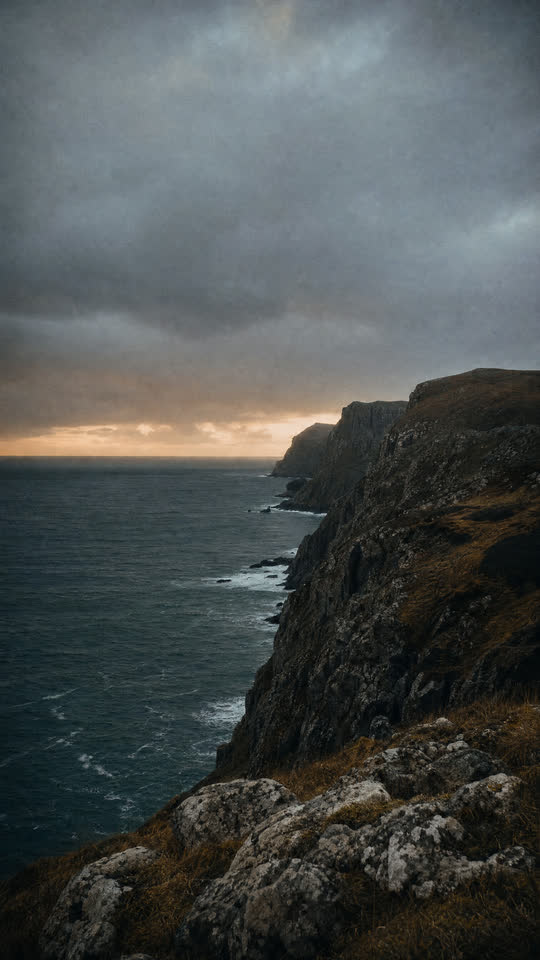 A coastal cliff under open sky